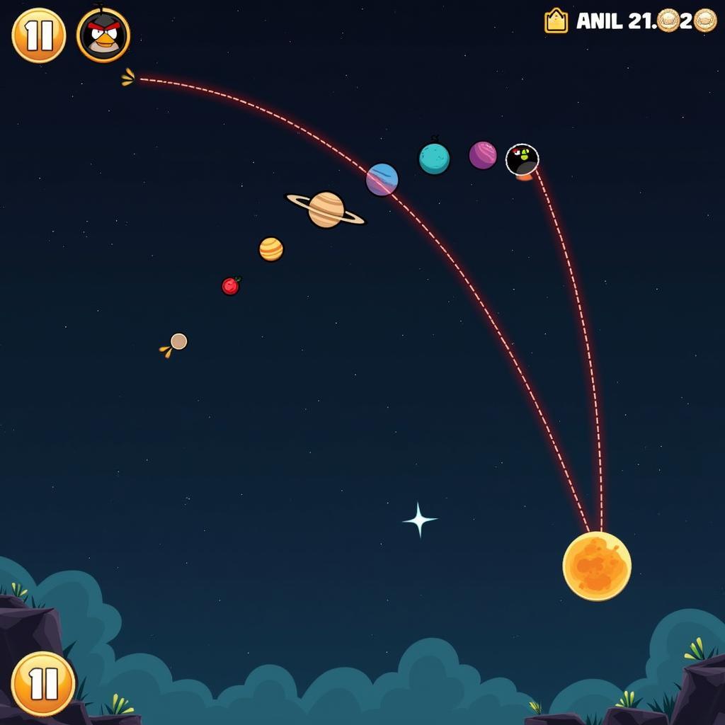 Angry Birds Space: Tính toán lực phóng chính xác trong môi trường không trọng lực