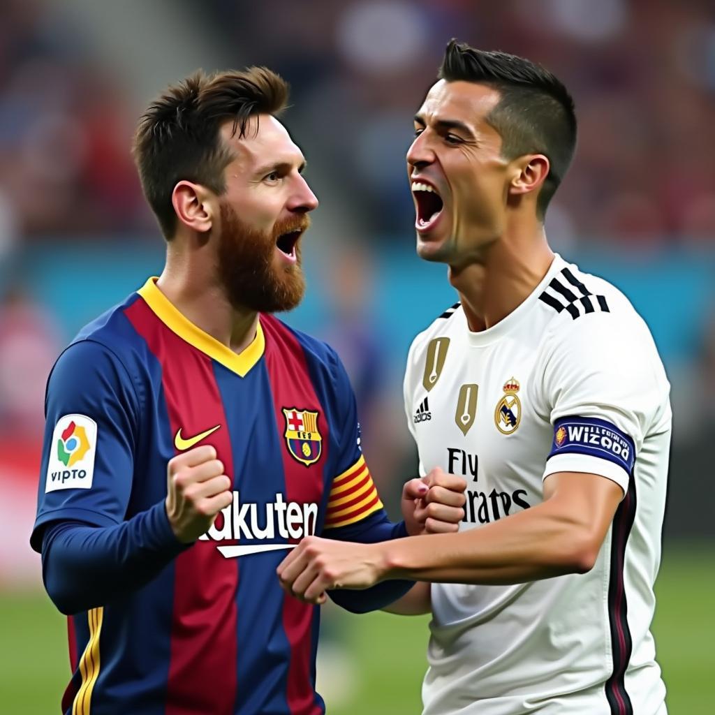 Ảnh chế bóng đá Messi và Ronaldo