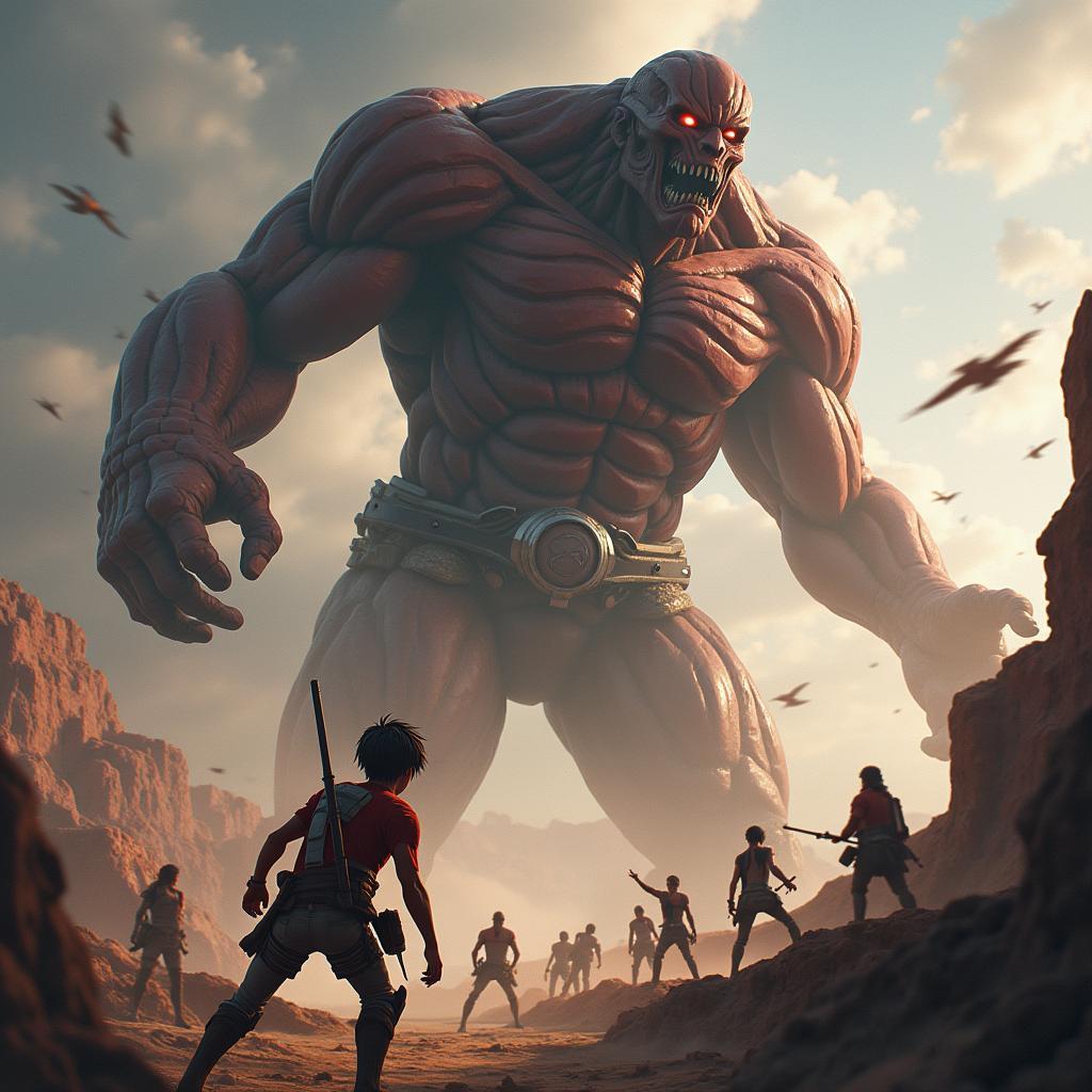 Chiến đấu với Titan trong Attack on Titan