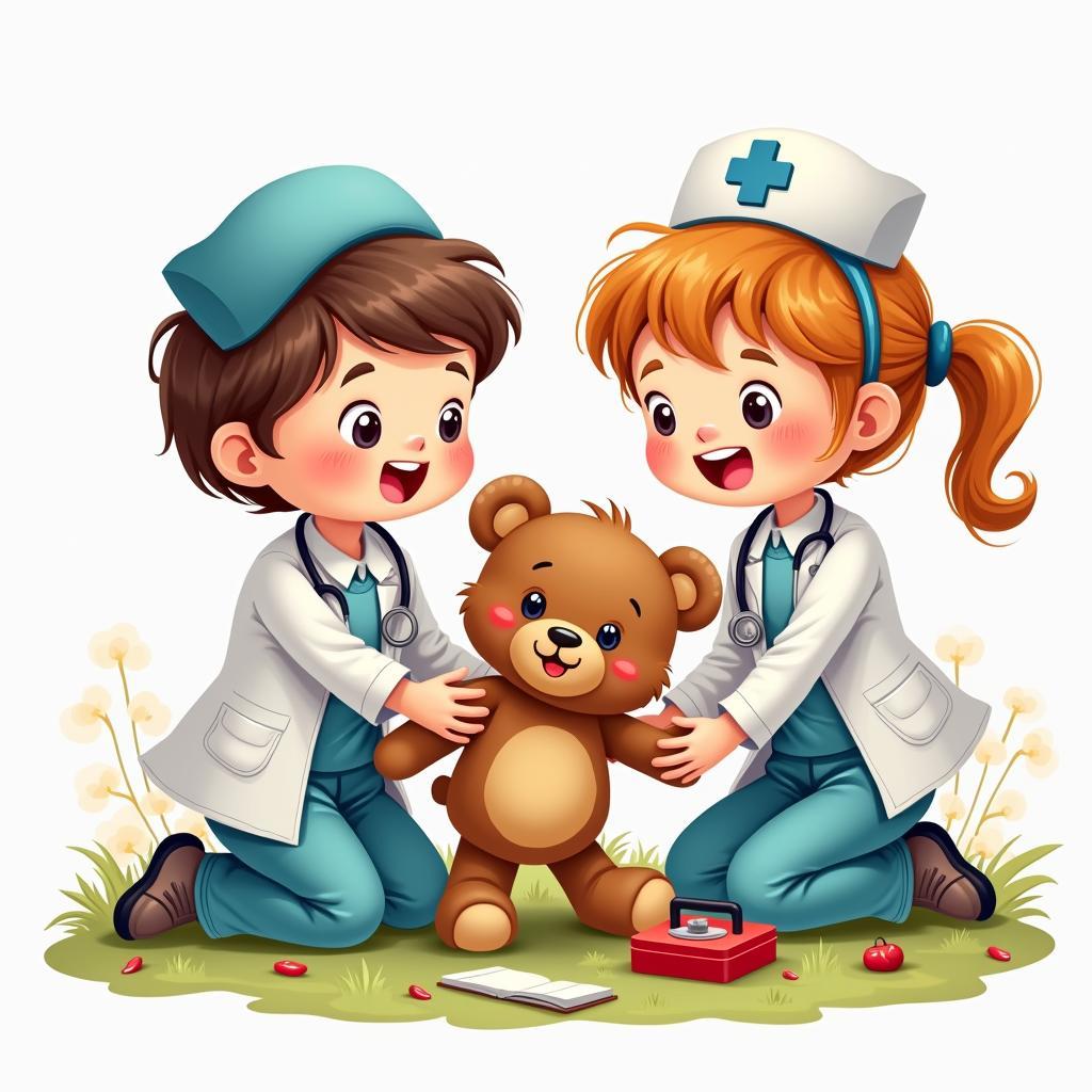 Children playing doctor game