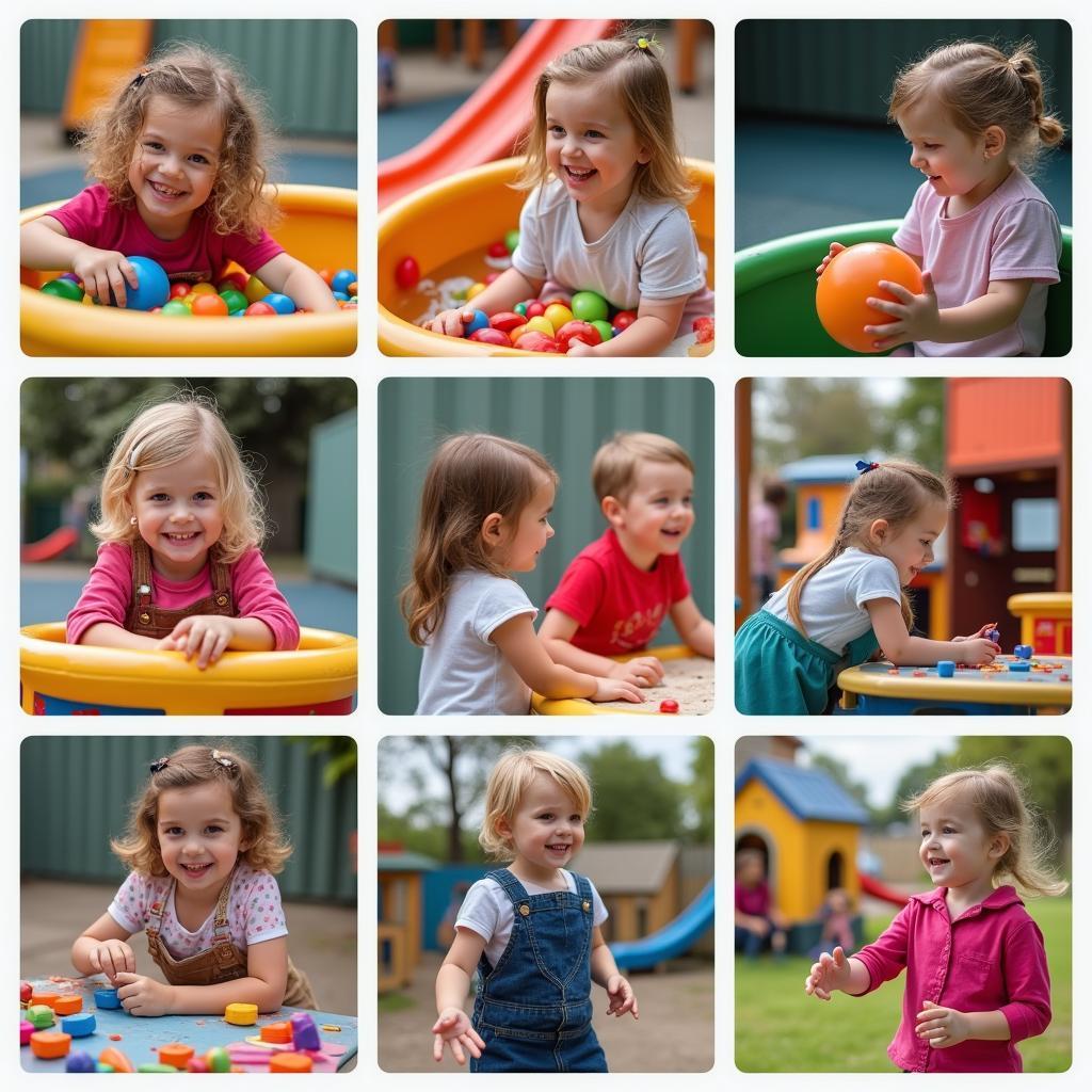 Kids enjoying various activities at Gigamall playground