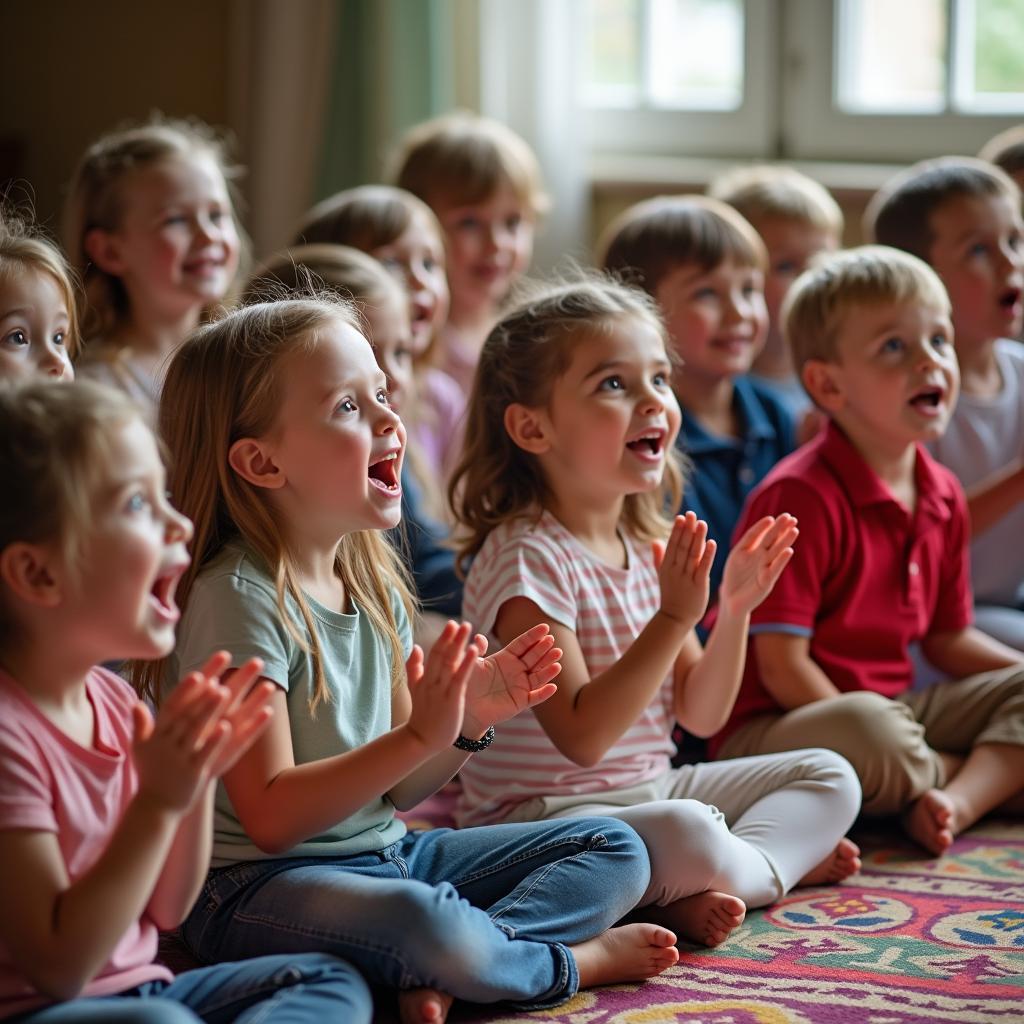 Children singing English songs