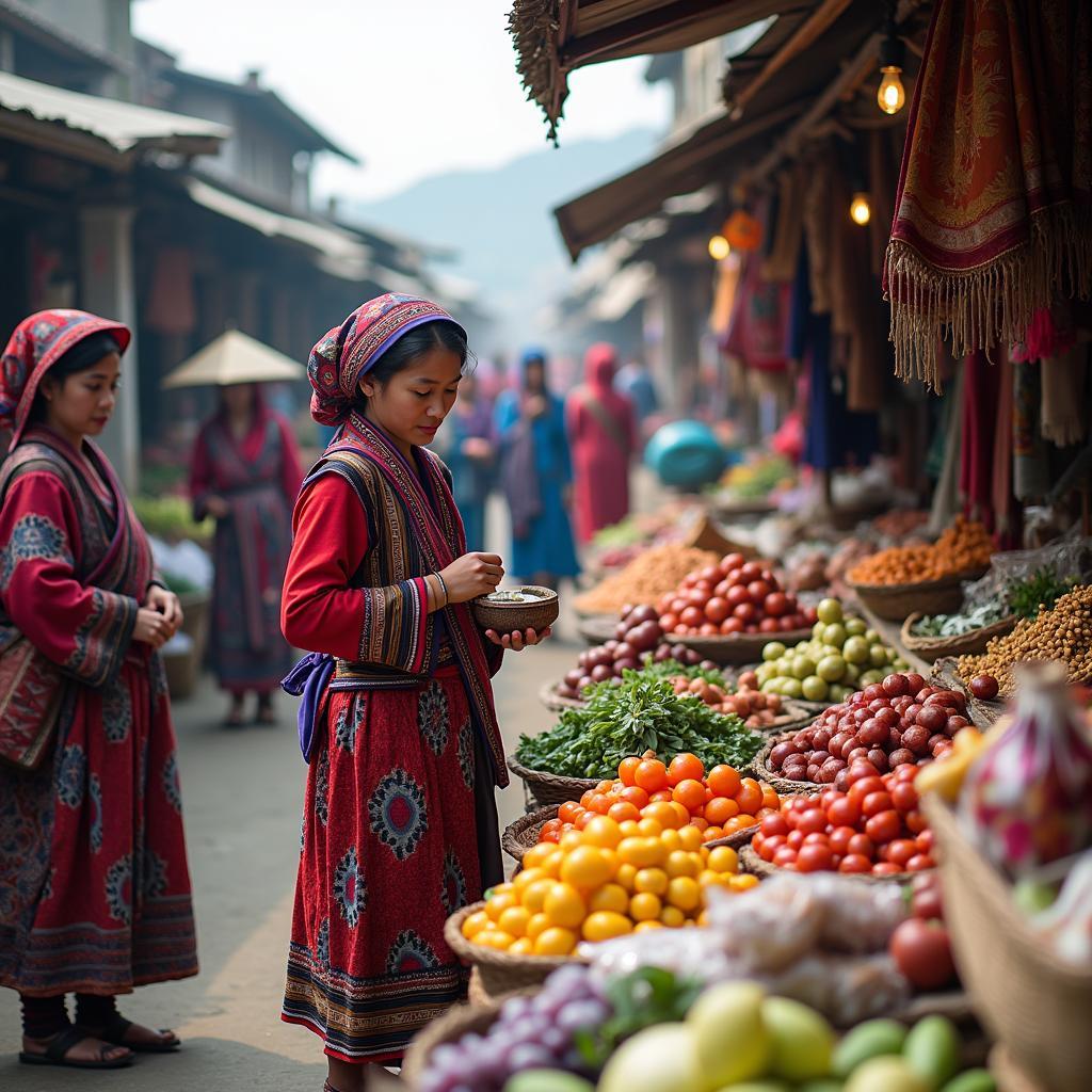 Không khí nhộn nhịp Chợ phiên Sapa