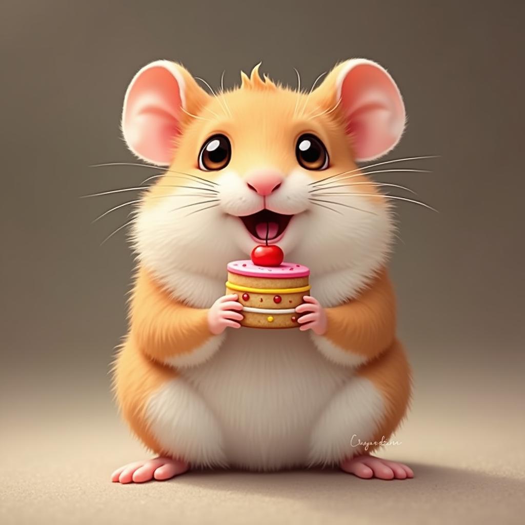 Chú Chuột Hamster Ăn Bánh