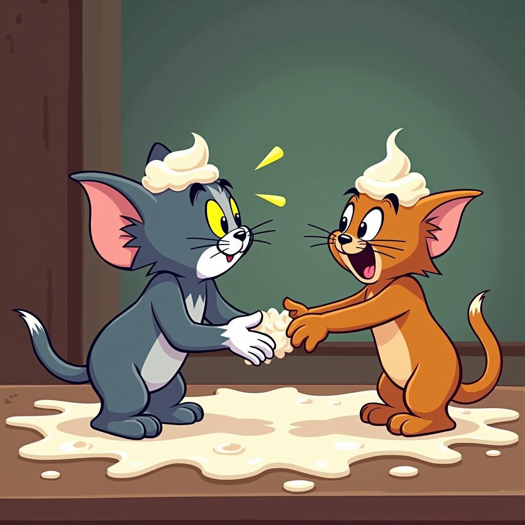 Tom and Jerry pie throwing game