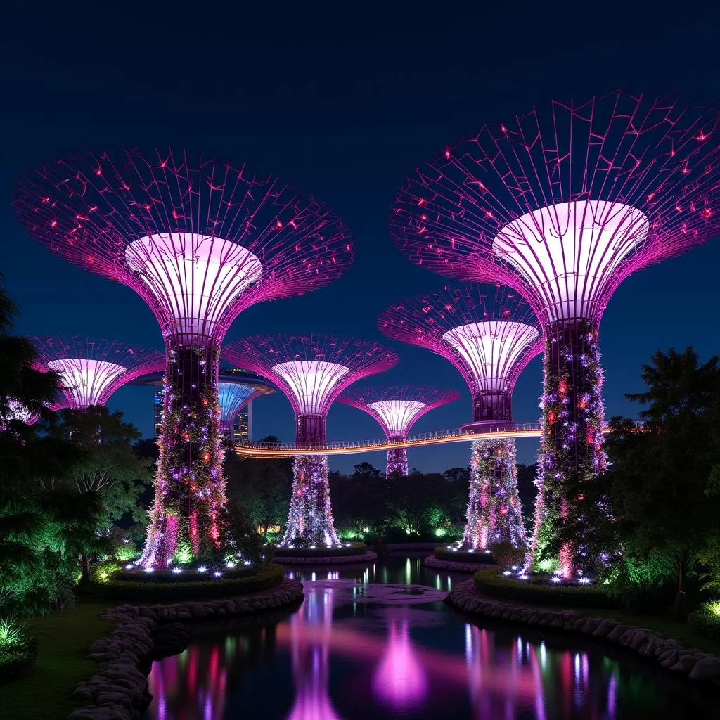 Vườn Gardens by the Bay lung linh ánh đèn