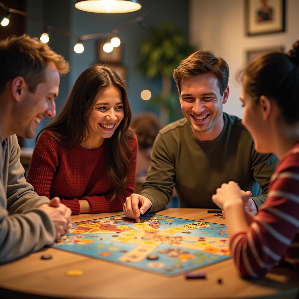 Gia đình cùng chơi board game trong bầu không khí vui vẻ, ấm áp