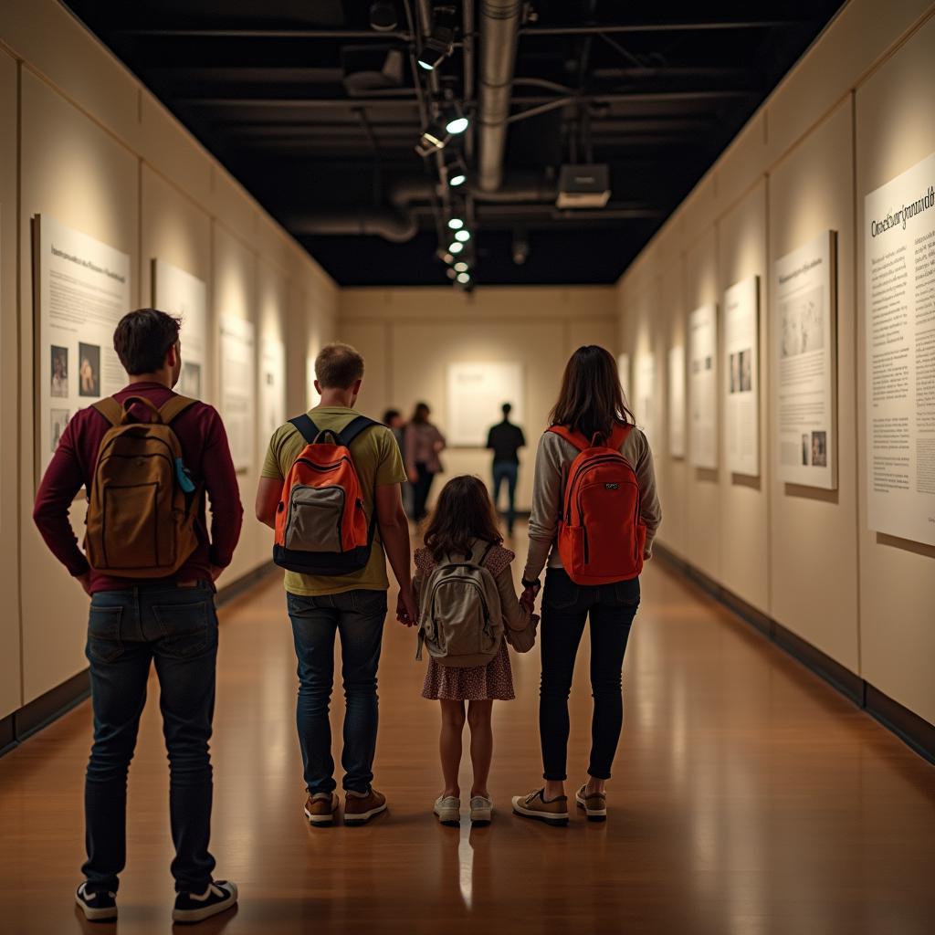 Family visiting a museum