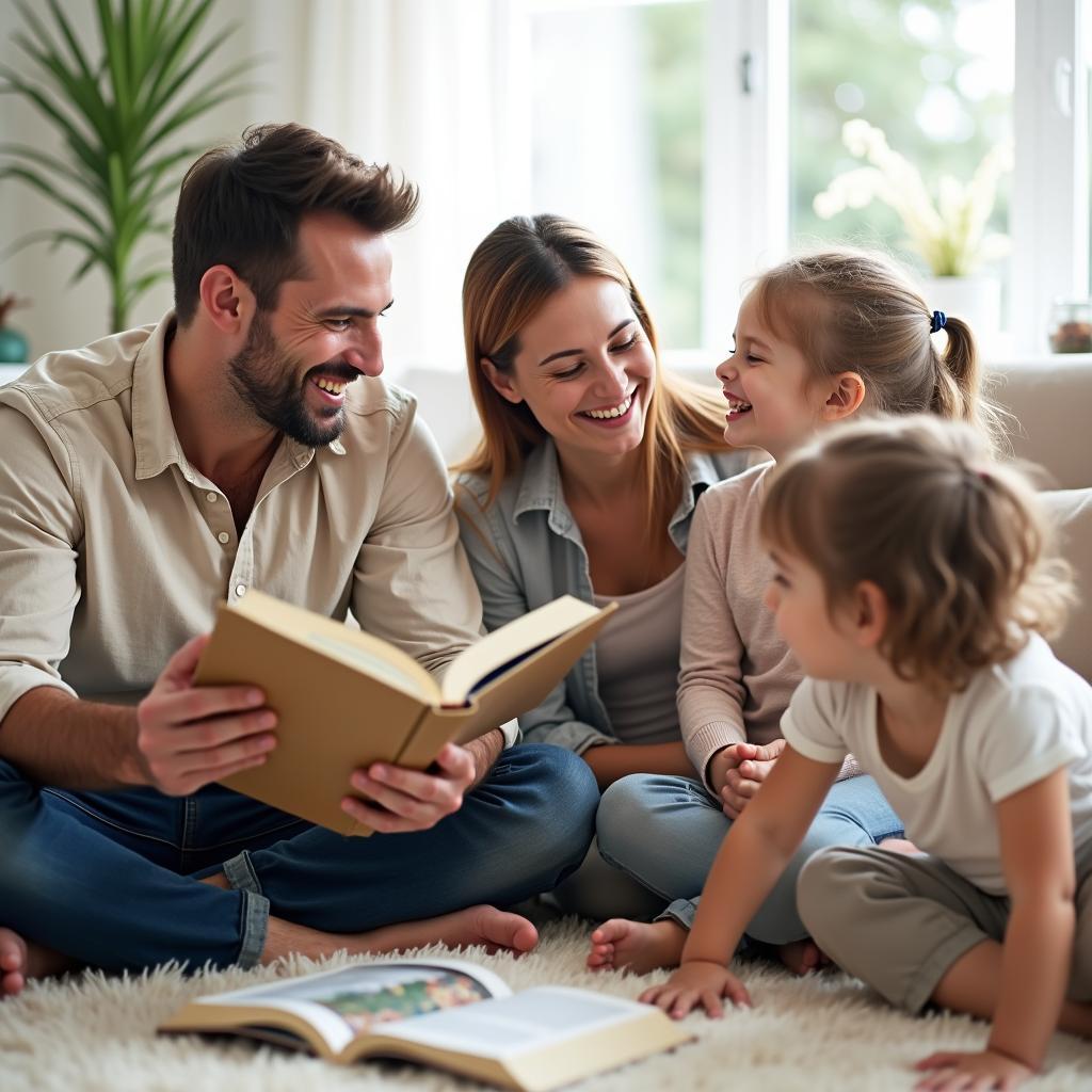 Happy family at home