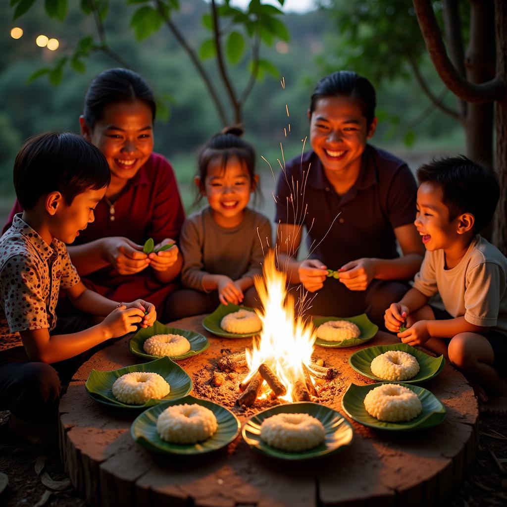 Gói Bánh Chưng Tết Nguyên Đán