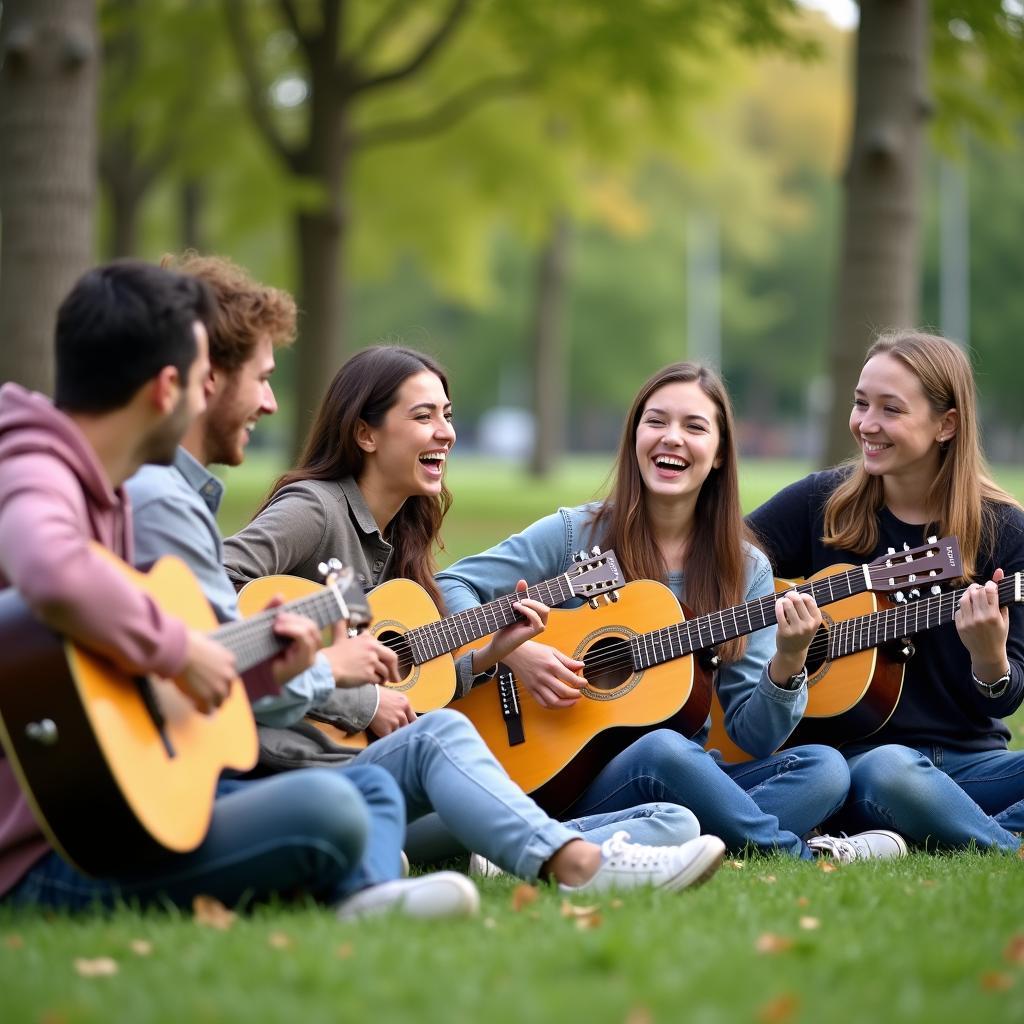 Học Guitar Vui Nhộn Cùng Bạn Bè