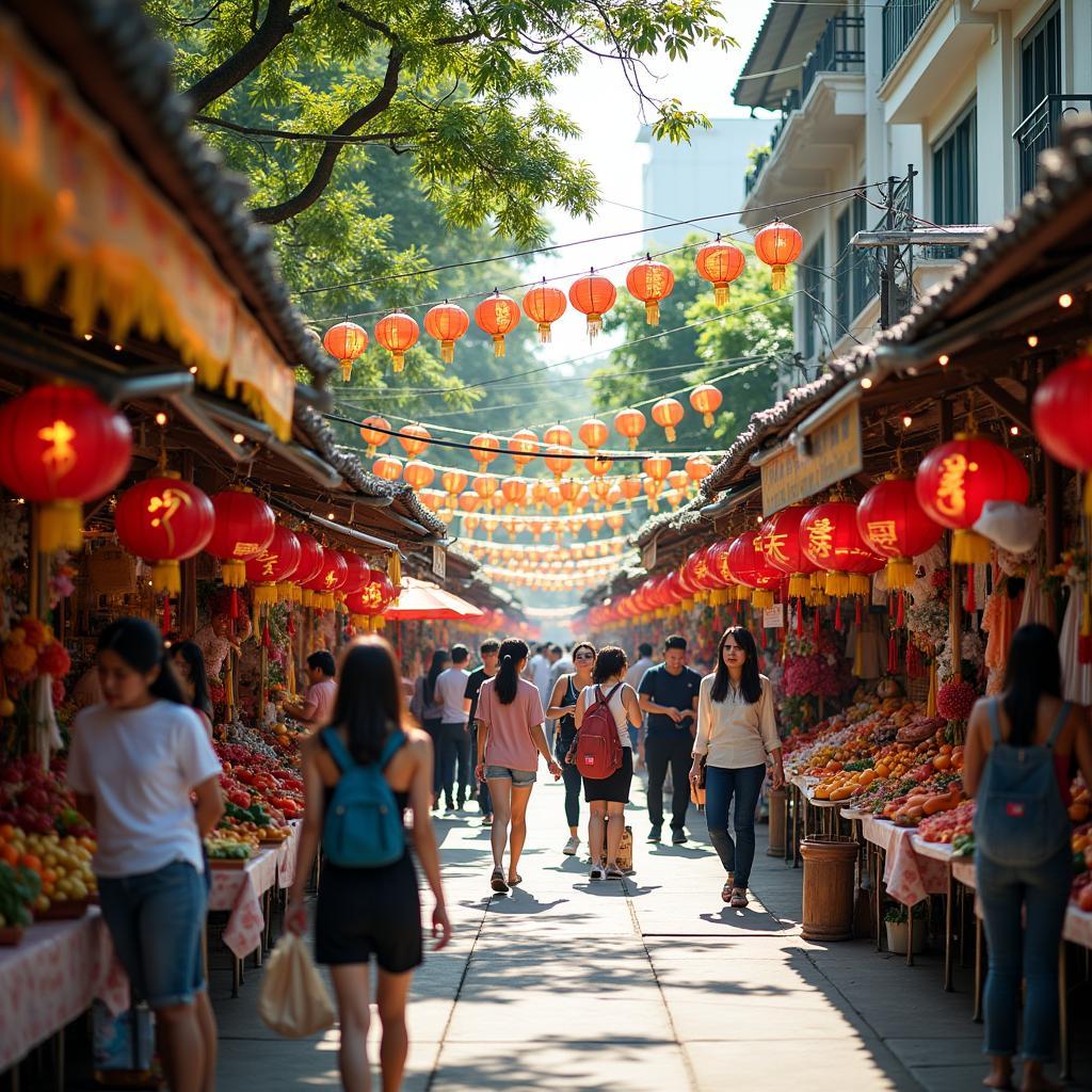 Hội chợ xuân nhộn nhịp ở Sài Gòn