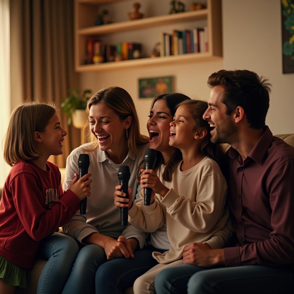 Gia đình sum vầy hát karaoke