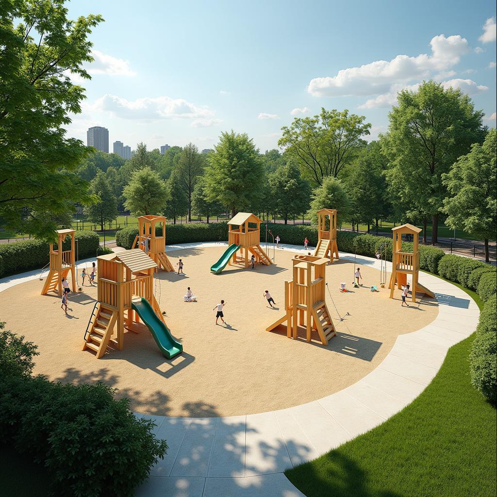 Spacious outdoor playground