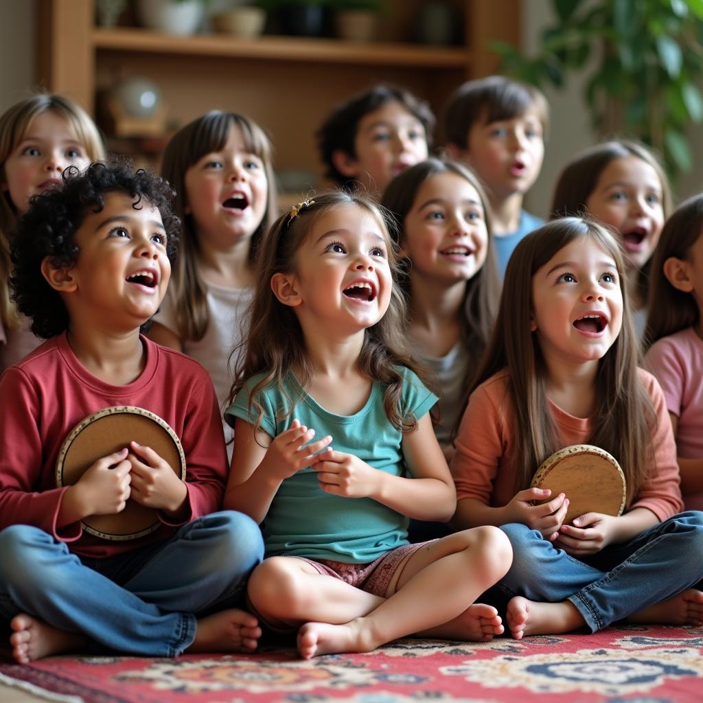 Children Enjoying English Songs