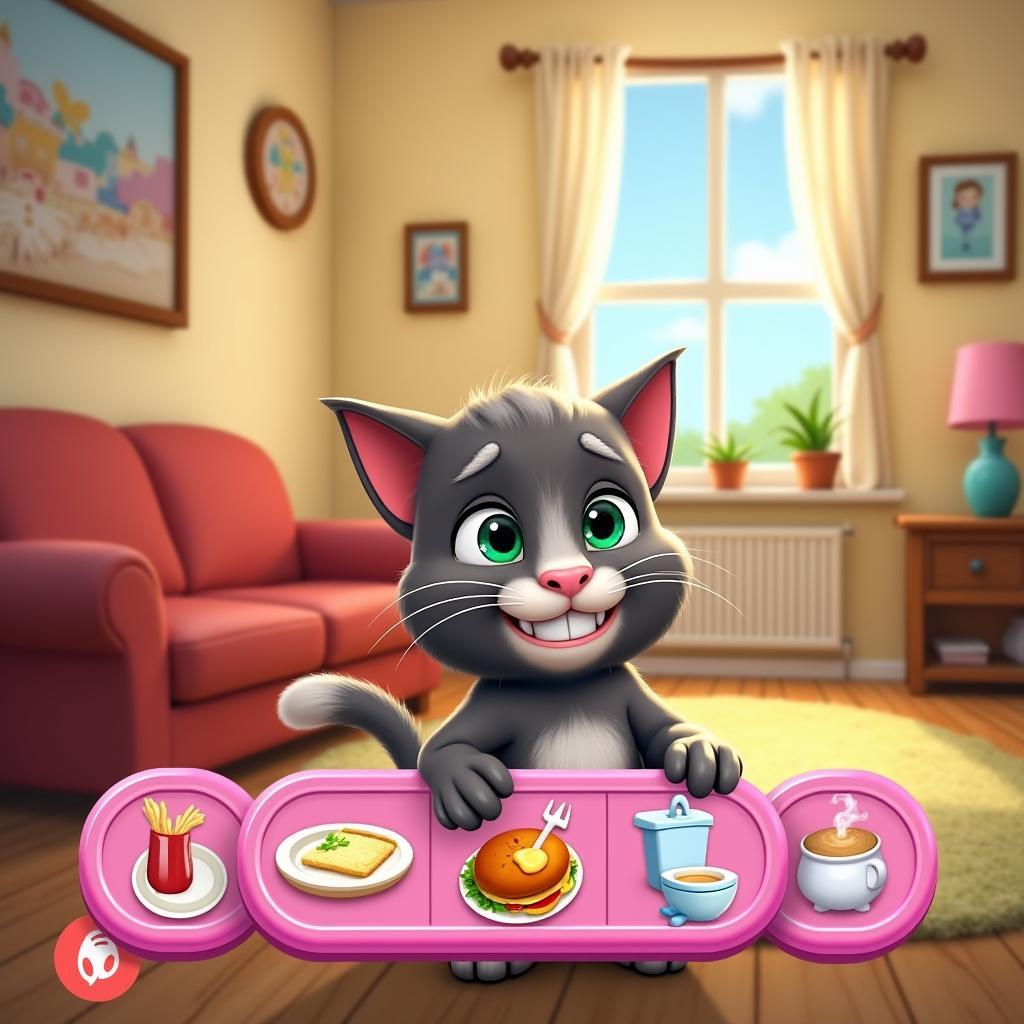 Giao diện game Meo Tom Talking