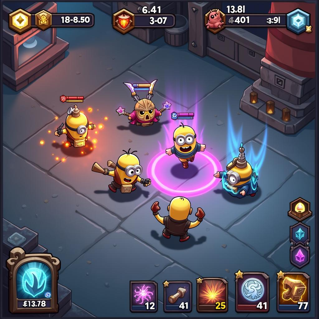 Trận đấu kịch tính trong game chiến thuật Minion Masters