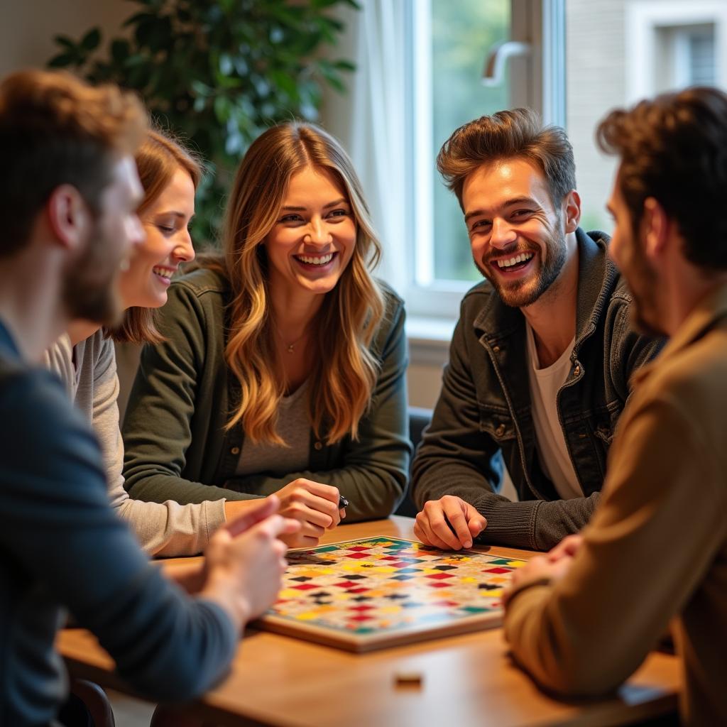 Friends playing games together