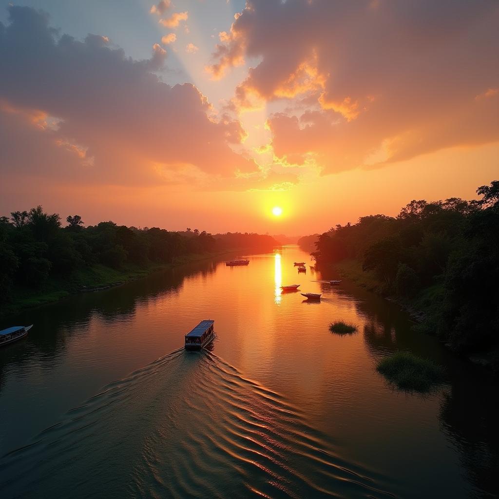 Ngắm bình minh trên sông Cao Lãnh, Đồng Tháp