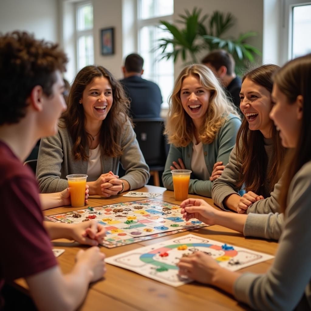 A group of friends having fun together