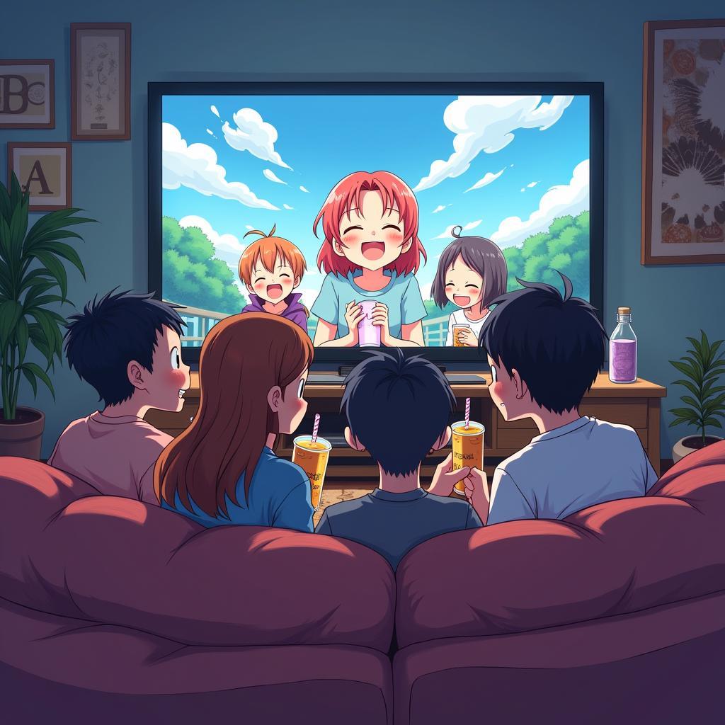 Nhóm bạn xem anime cùng nhau