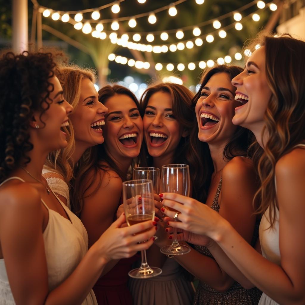 Women laughing together