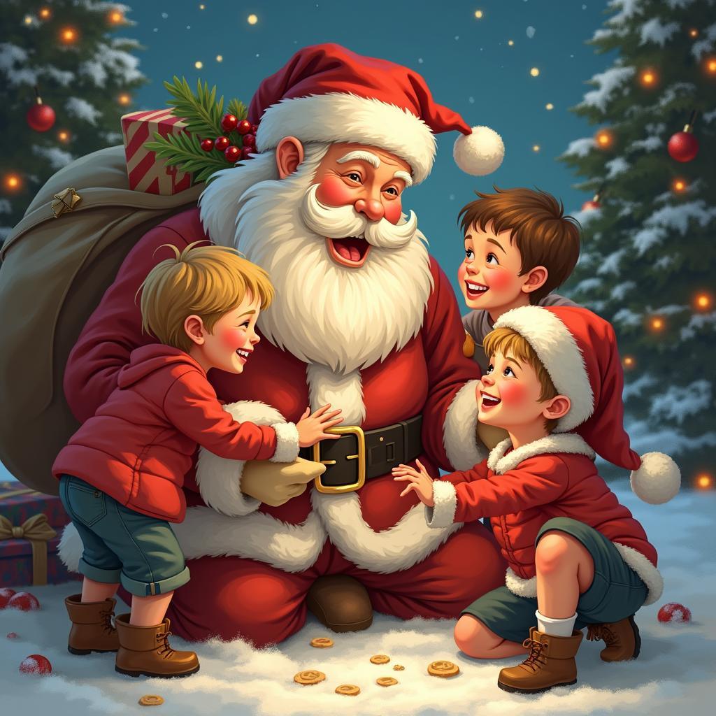 Ông già Noel vui tính chơi với trẻ em