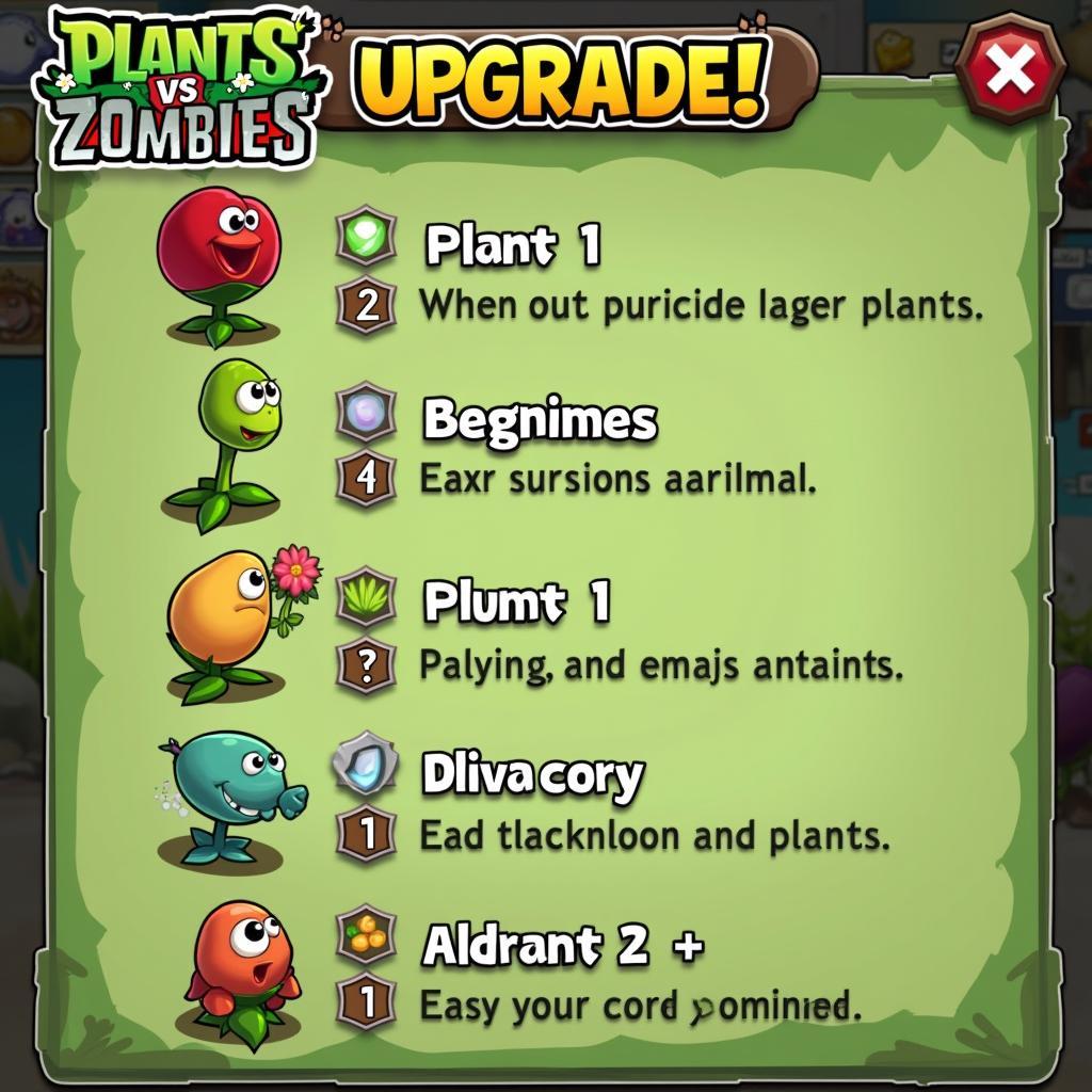 Plants vs Zombies: Nâng cấp cây trồng