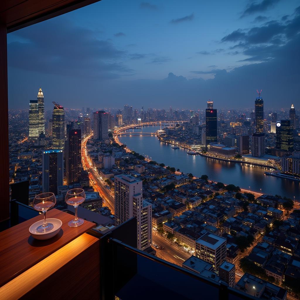 Stunning Cityscape from a Bangkok Rooftop Bar