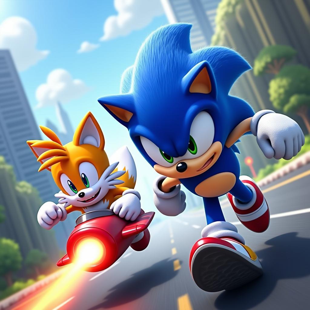 Sonic and Tails racing