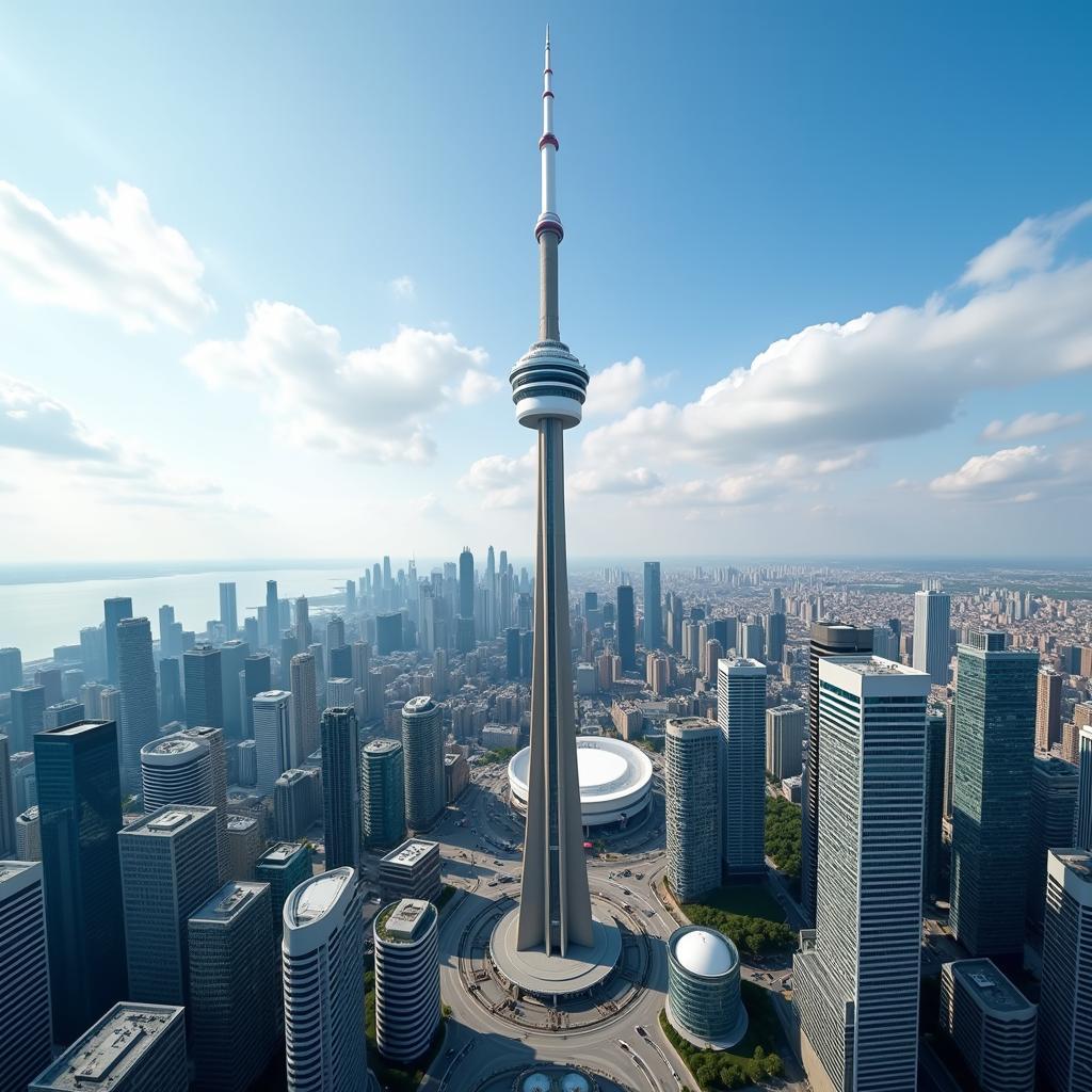 Toà Tháp CN Tower ở Toronto, Canada