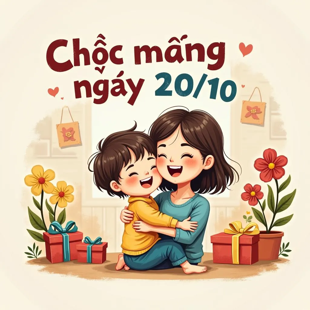 Tranh vui 20/10 tặng mẹ