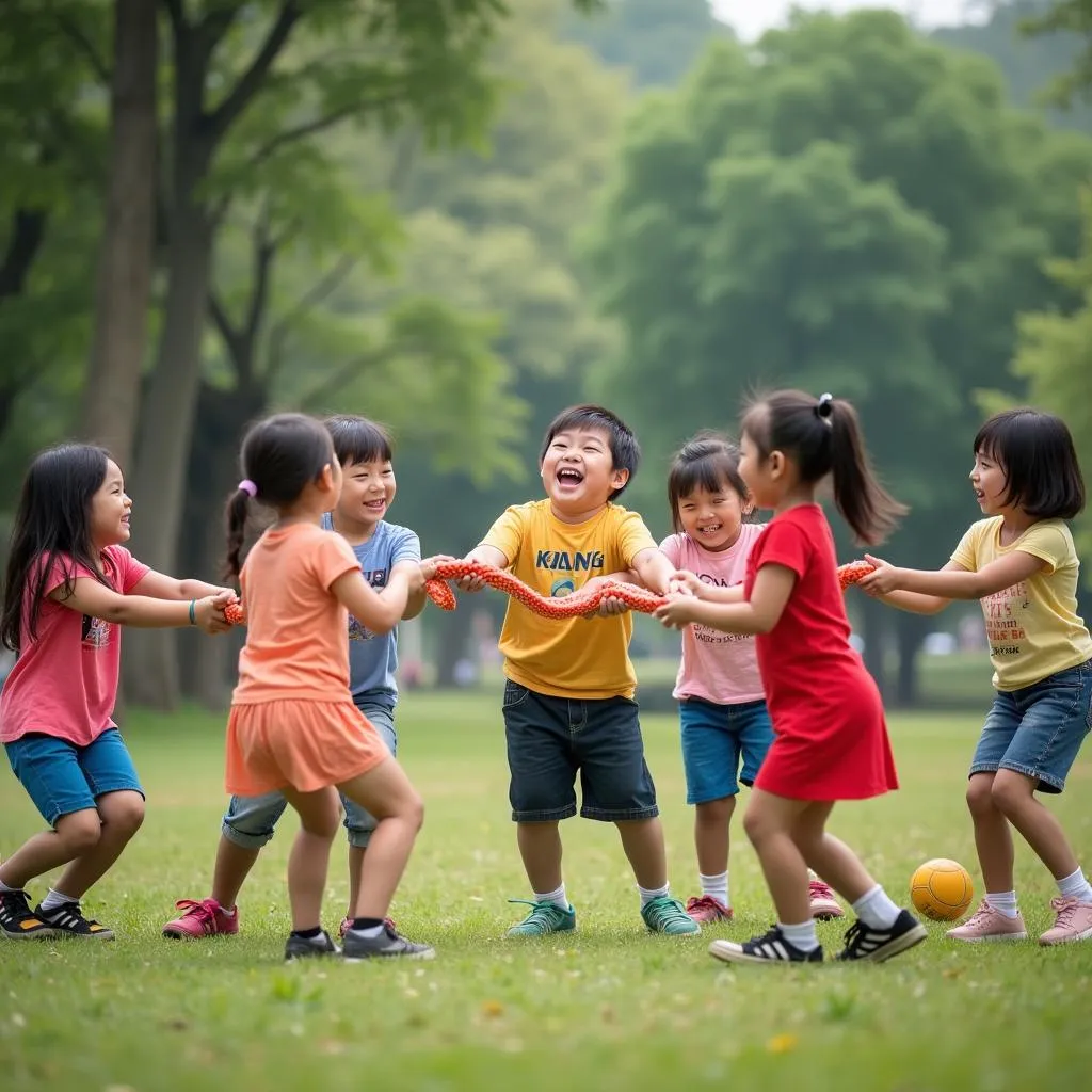 Trẻ em chơi rồng rắn lên mây