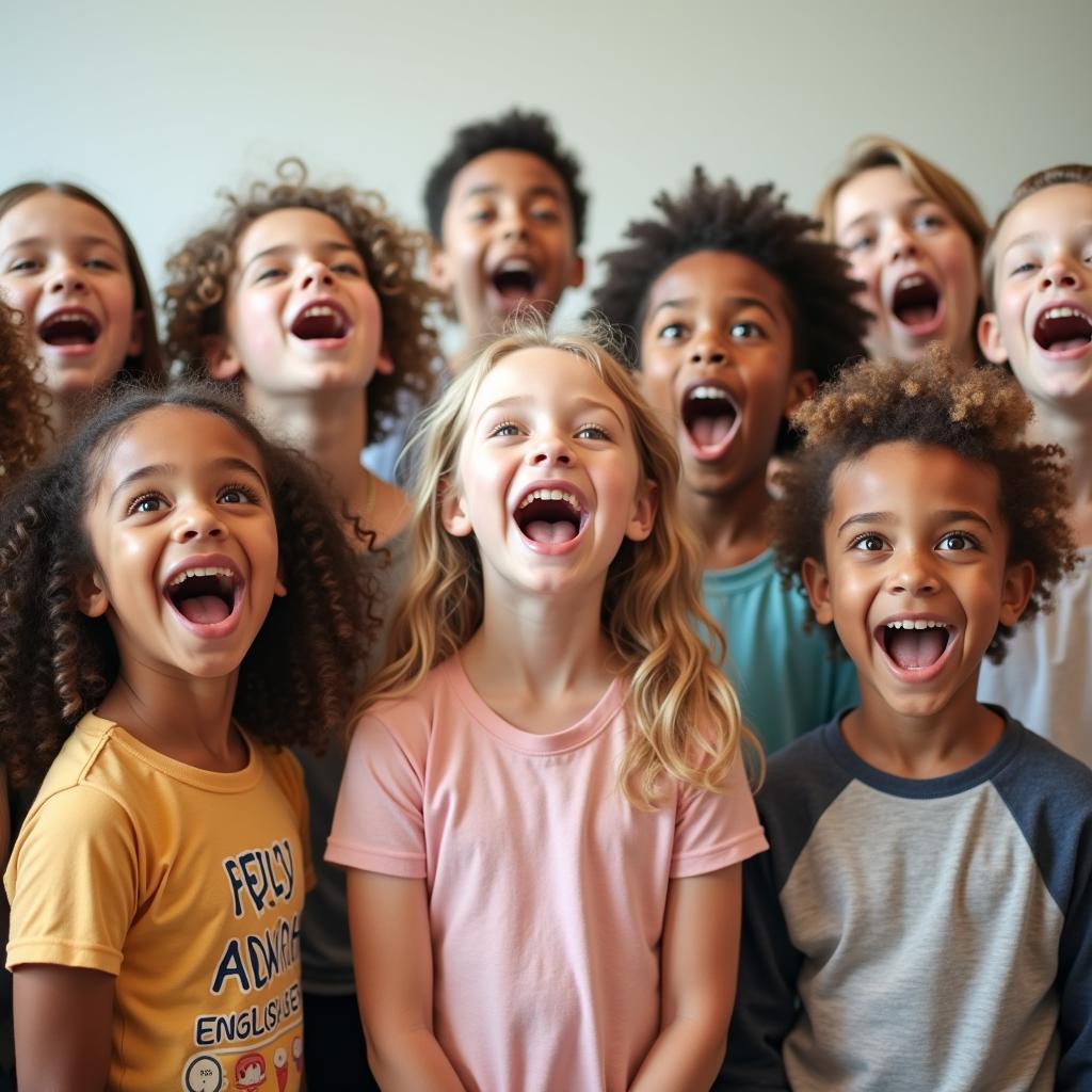 Children Singing English Songs Joyfully