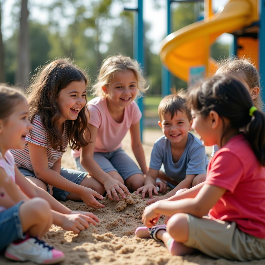 Children having fun at the playground