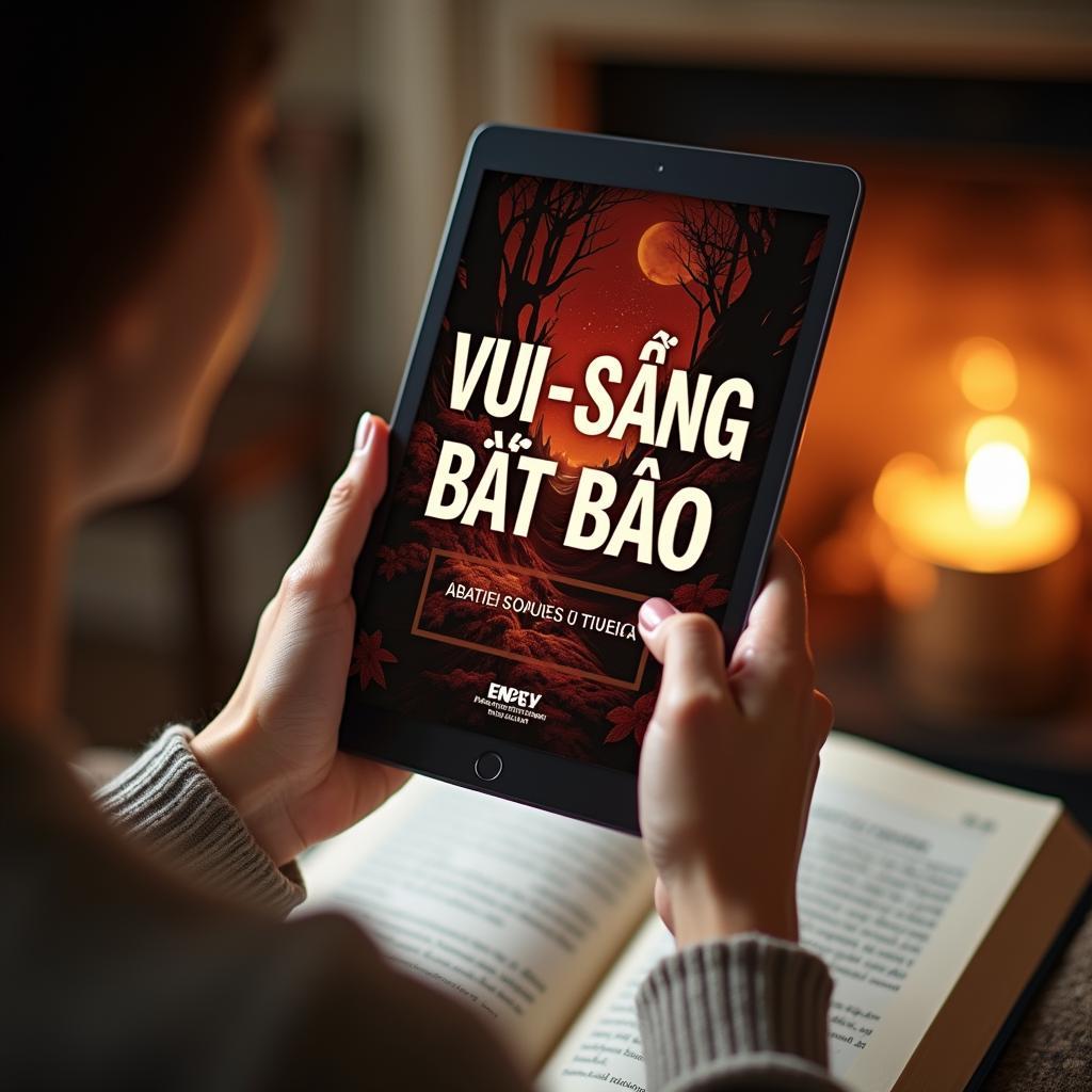 Ebook "Vui Sướng Biết Bao" hiển thị trên thiết bị điện tử