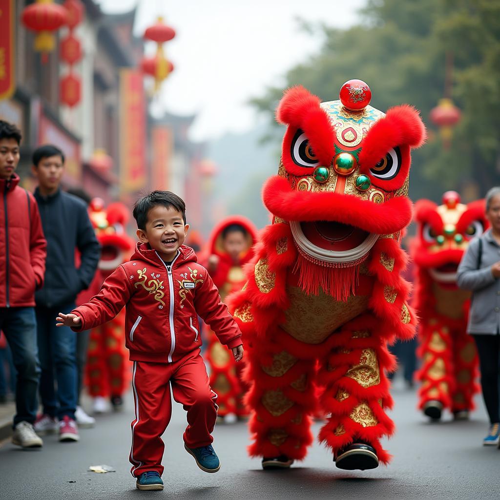 Xem Múa Lân Ngày Tết