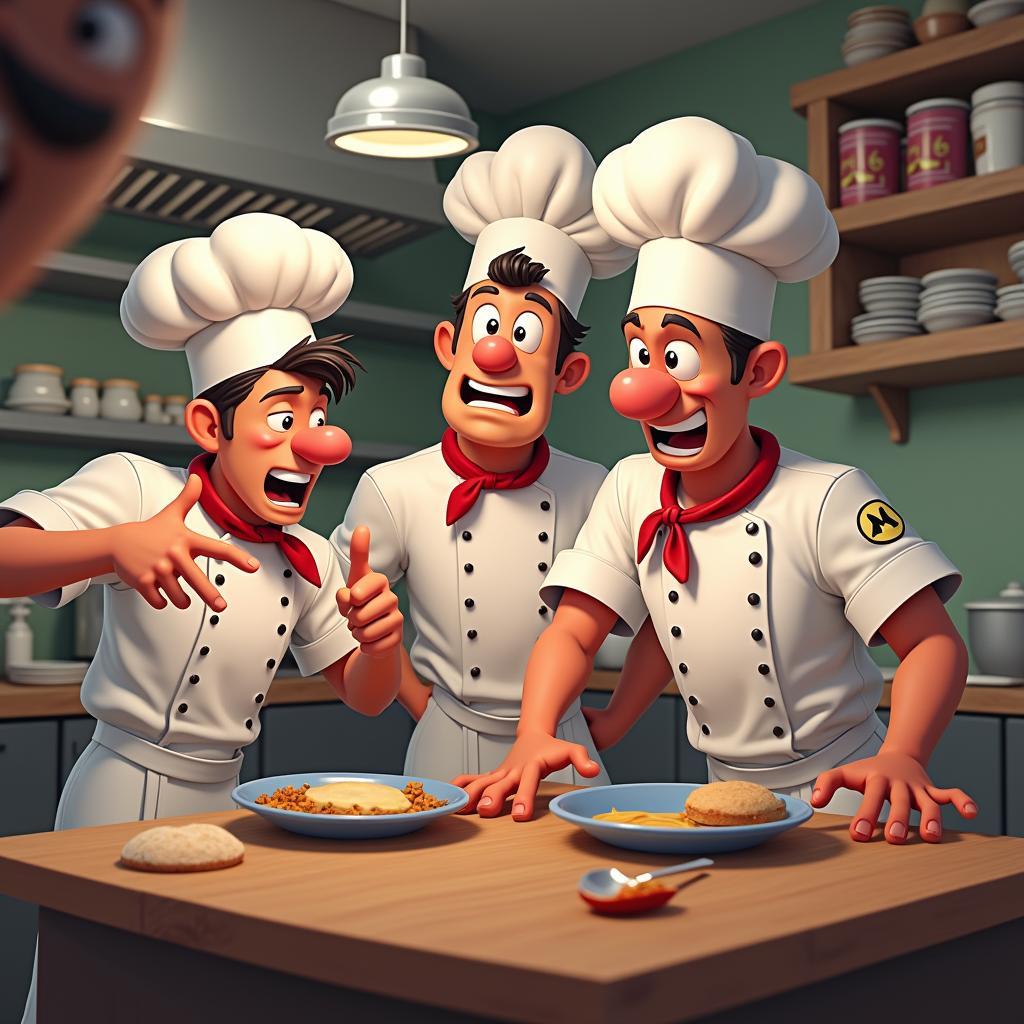 Hình ảnh 3 con gian vui nhộn trong Overcooked