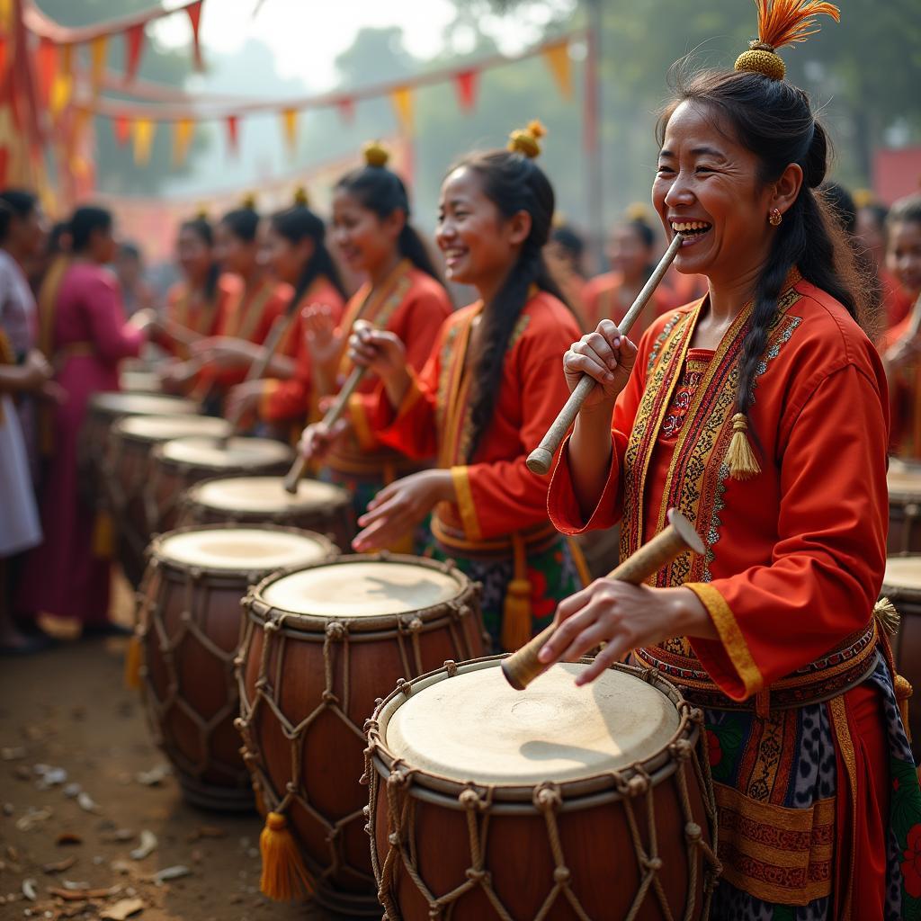 Âm nhạc trong múa vui hội ngày mùa