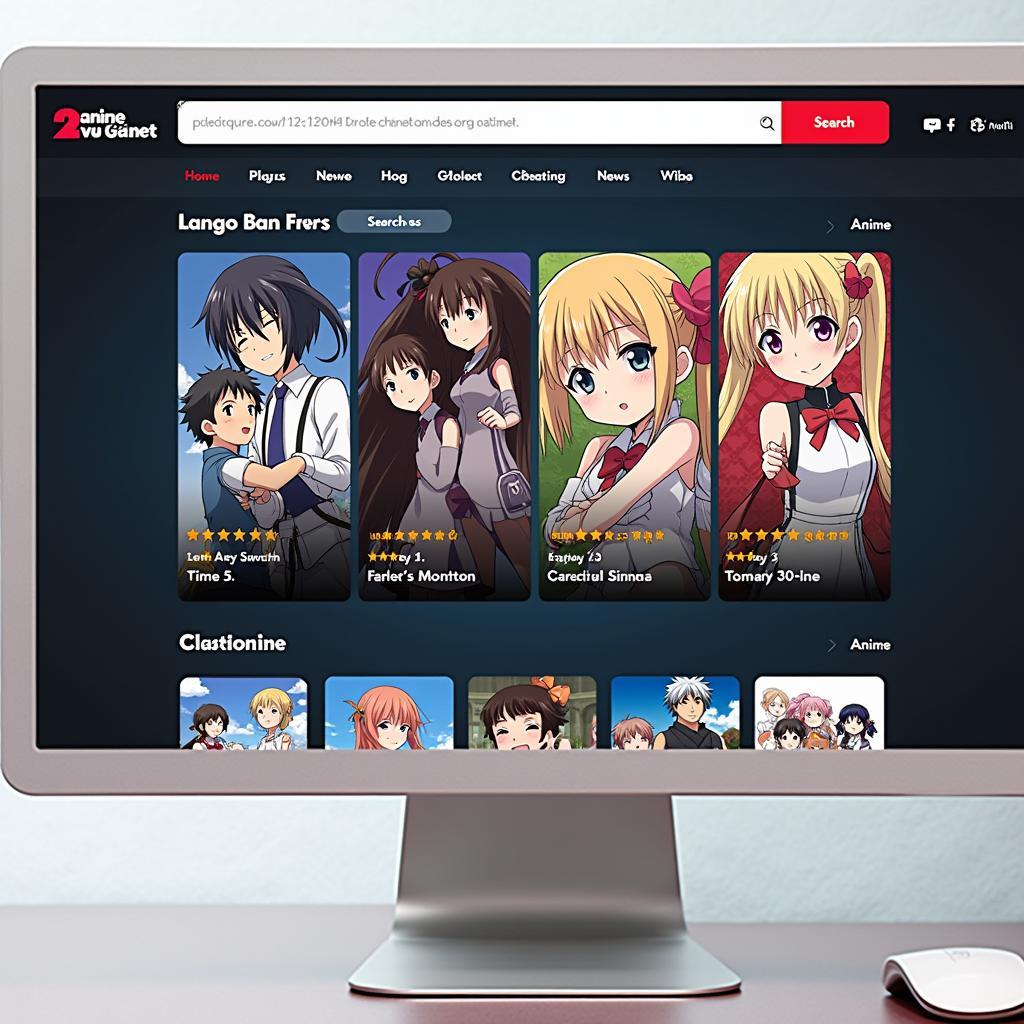 Giao diện trang web Anime Gate Vui Ghê.net