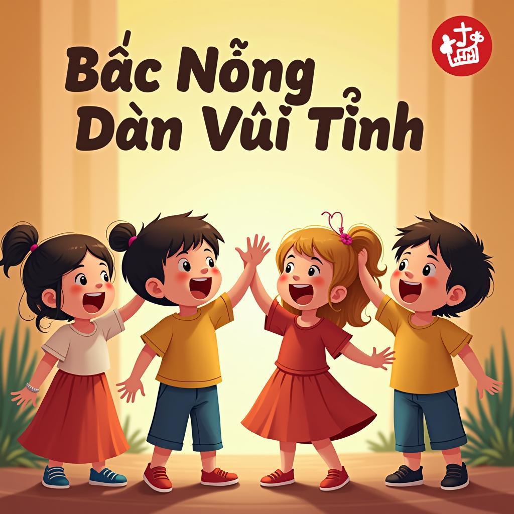 Hình ảnh trẻ em hát vang bài Bác Nông Dân Vui Tính