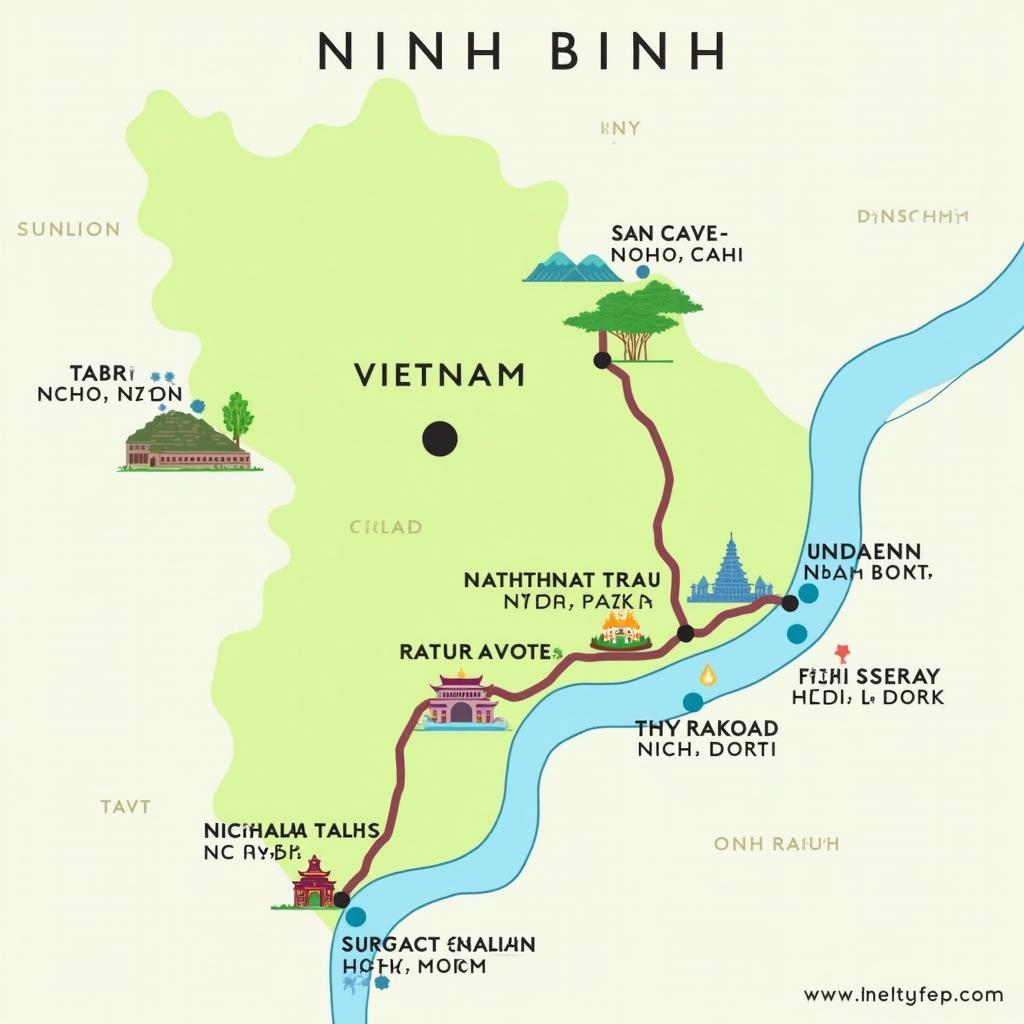 Bản đồ địa điểm vui chơi Ninh Bình