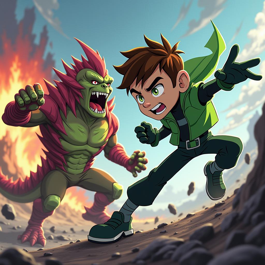 Ben 10 Chiến Đấu Với Quái Vật Khác