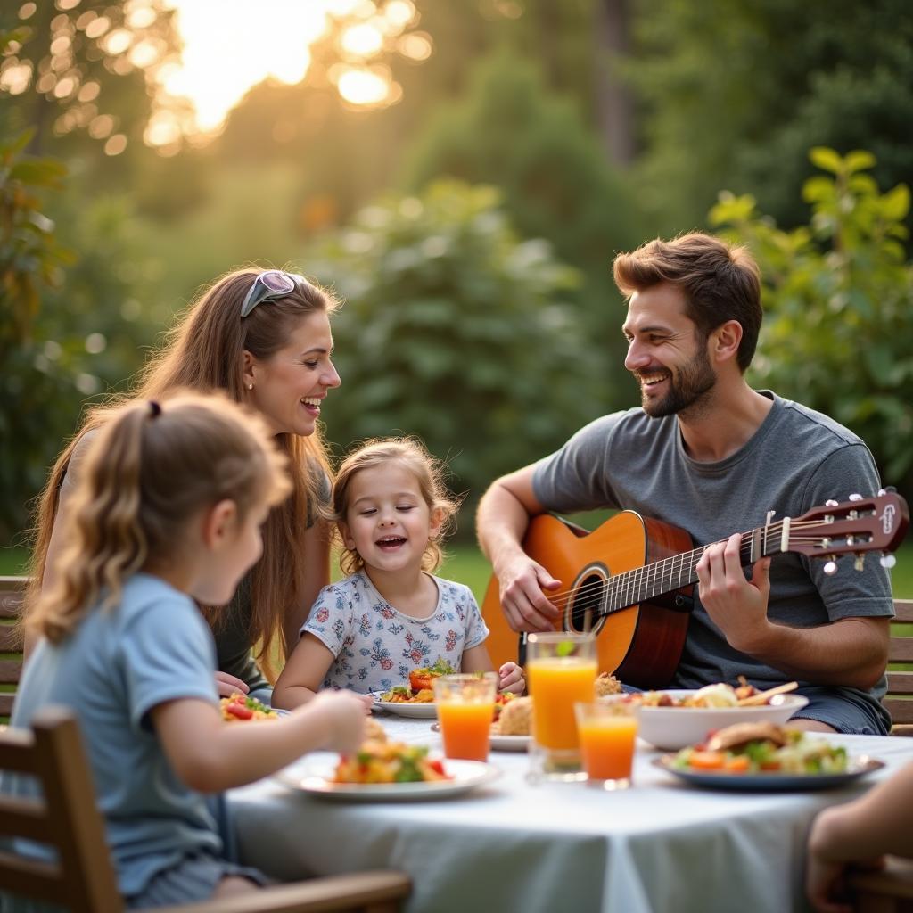 Bữa trưa vui vẻ với tiếng đàn guitar