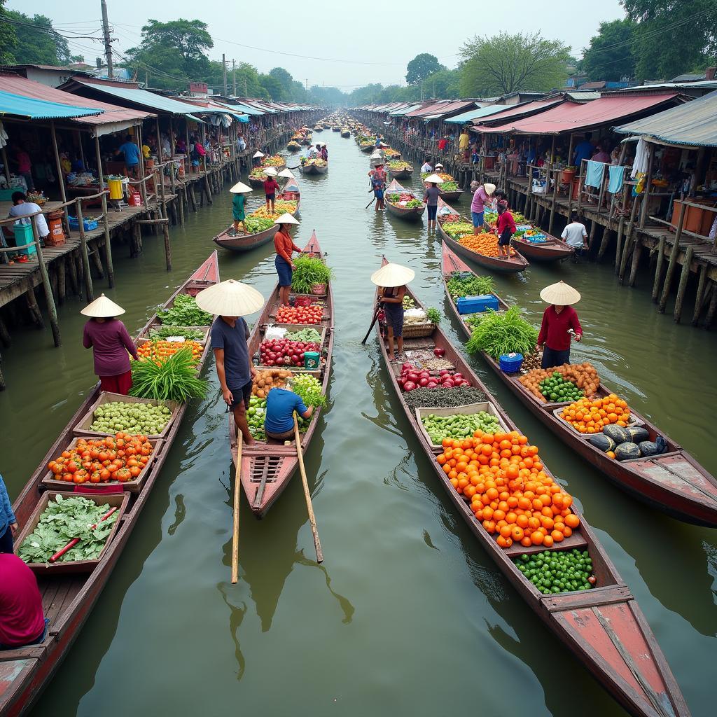 Chợ nổi Cái Răng Cần Thơ nhộn nhịp