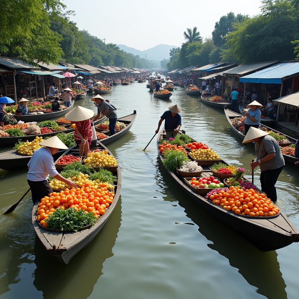 Chợ nổi Cái Răng nhộn nhịp ngày Tết miền Tây