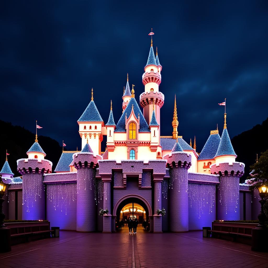 Công viên Disneyland Hong Kong về đêm lung linh huyền ảo