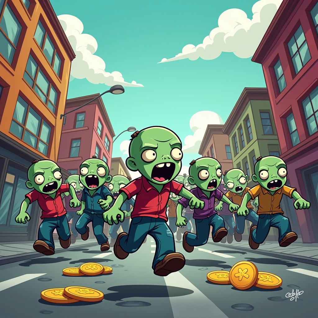 Điều khiển làn sóng zombie trong game Zombie Tsunami