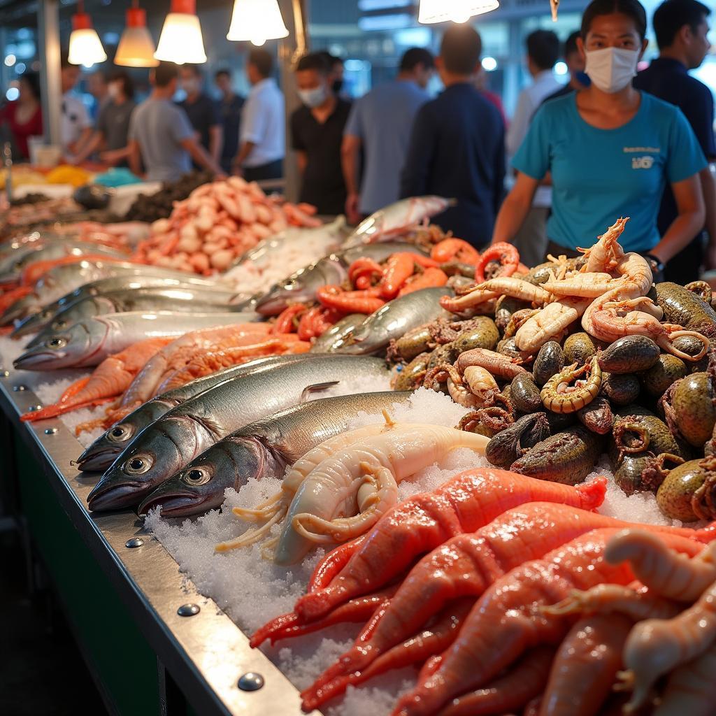 Hải sản tươi sống tại Đông Vui Food Court Mũi Né