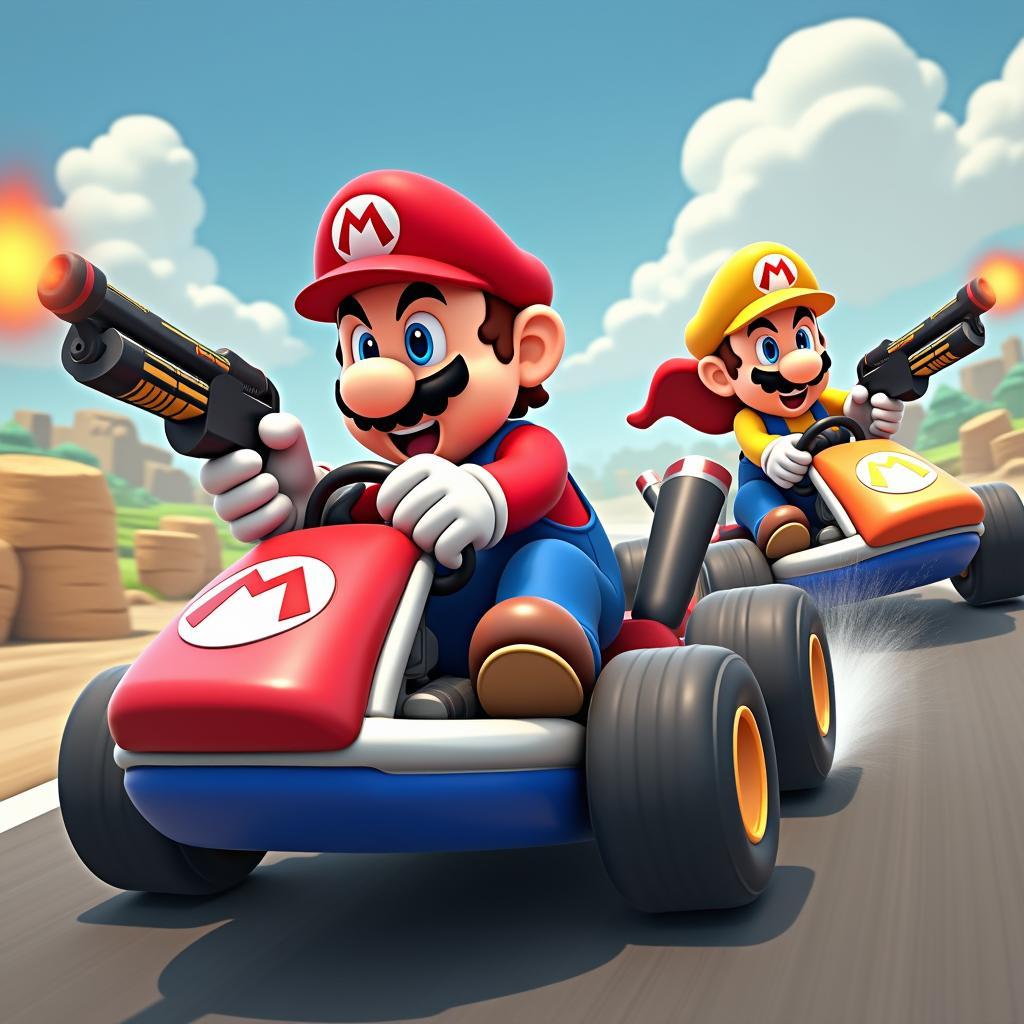 Game đua xe bắn súng Mario Kart